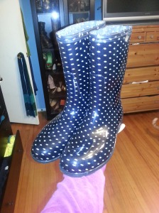 sloggers polka dot rain boots